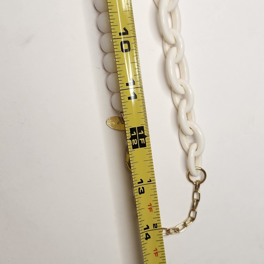 Chicos White Beaded Link Multi String Chunky Bold… - image 7